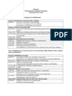 Workshop Development Schedule Gabon 2013