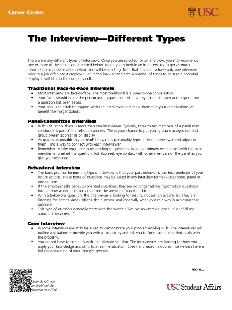 Interview Different Types Interview Psychology & Cognitive Science