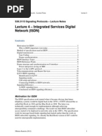 Lecture 4 - Integrated Services Digital Network (ISDN) : S38.3115 Signaling Protocols - Lecture Notes