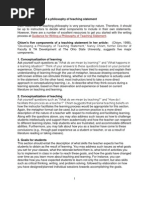 Chism's Five Components of a Teaching Statement