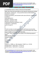 Mindtree Sample Technical Placement Paper