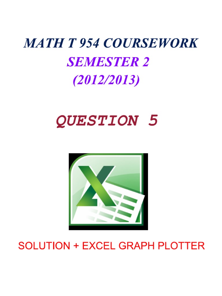 STPM Math T 954 Coursework 2013 Sem 2 QUESTION 5