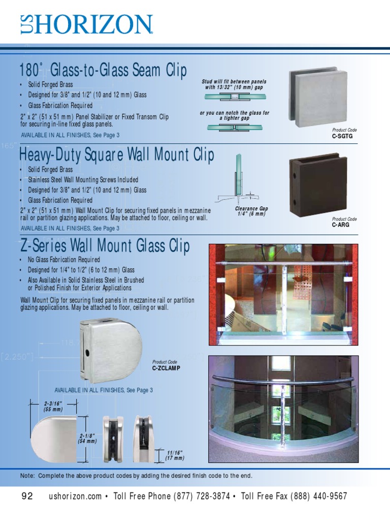Glass Mount Clips and Accessories Guide | PDF | Computers
