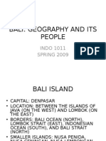 Bali: Geography and Its People: INDO 1011 SPRING 2009