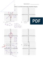 Yx Yx Yx X Xy: Solve and Graph. For Problems 1-6, All Intersection Points Should Be Integers