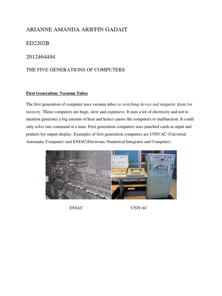 Overview of Computer Generations | PDF | Integrated Circuit | Central ...