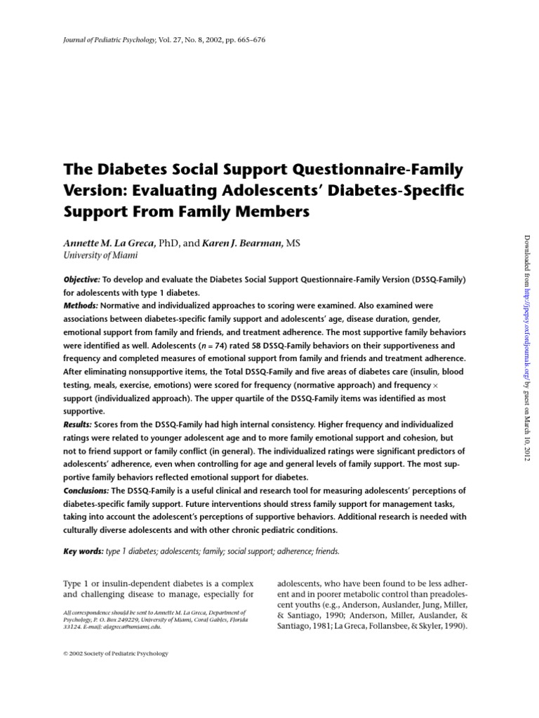 DSSQ PDF | PDF | Blood Sugar | Adolescence