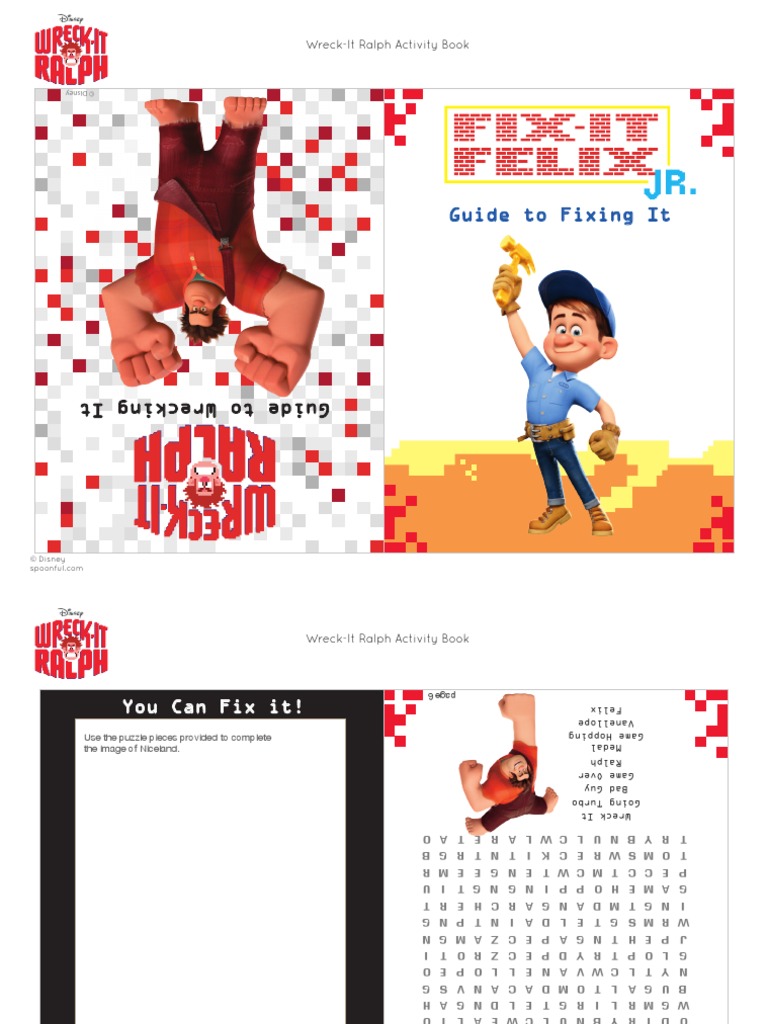 Wreck It Ralph Activity Book SF Printable 0812 0 | PDF | Books