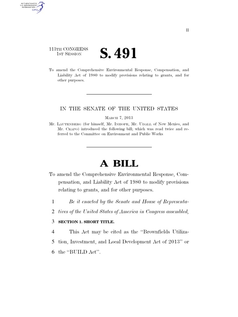 The Brownfields Utilization, Investment, and Local Development (BUILD