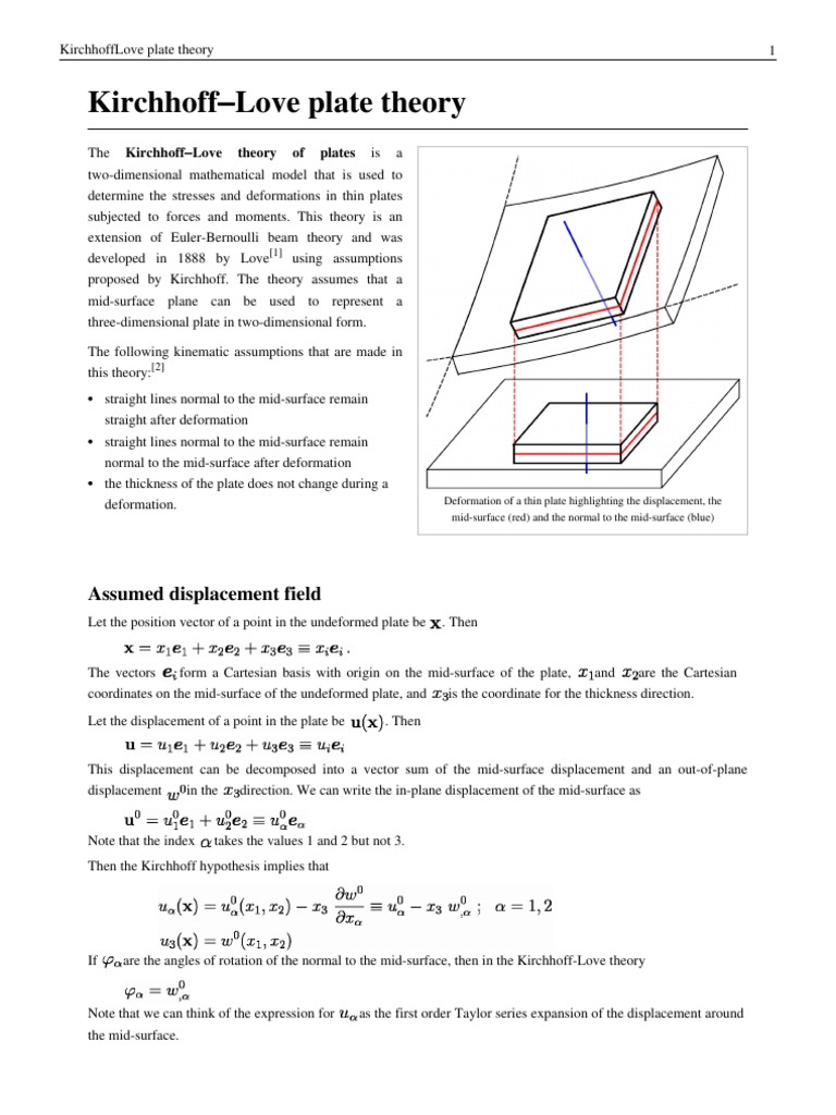Kirchhoff-Love Plate Theory | PDF | Theoretical Physics | Teaching ...