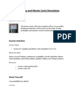 Sampling and Monte Carlo Simulation