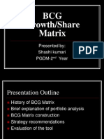 BCG Growth/Share Matrix: Presented By: Shashi Kumari PGDM-2 Year