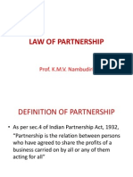 Law of Partnership: Prof. K.M.V. Nambudiri