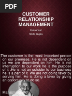 Customer Relationship Management: Zain Ansari Nikita Gupta