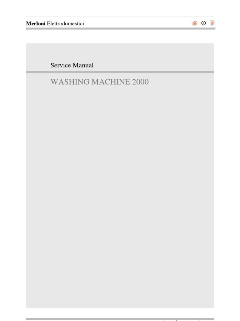Washing Machine 2000: Service Manual | PDF | Washing Machine.
