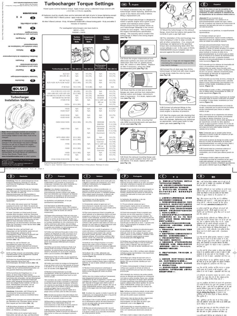 Turbocharger Holset PDF Turbocharger Gases
