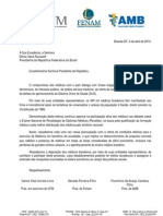 Comunicado das Entidades Médicas à Presidenta Dilma em 4 de abril de 2013