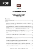 custos em restaurante