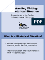 Understanding Writing The Rhetorical Situation (Purdue Online Writing Lab)