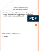 Urpose: An Act To Provide For The Payment of Equal Remuneration To Men and Women Workers