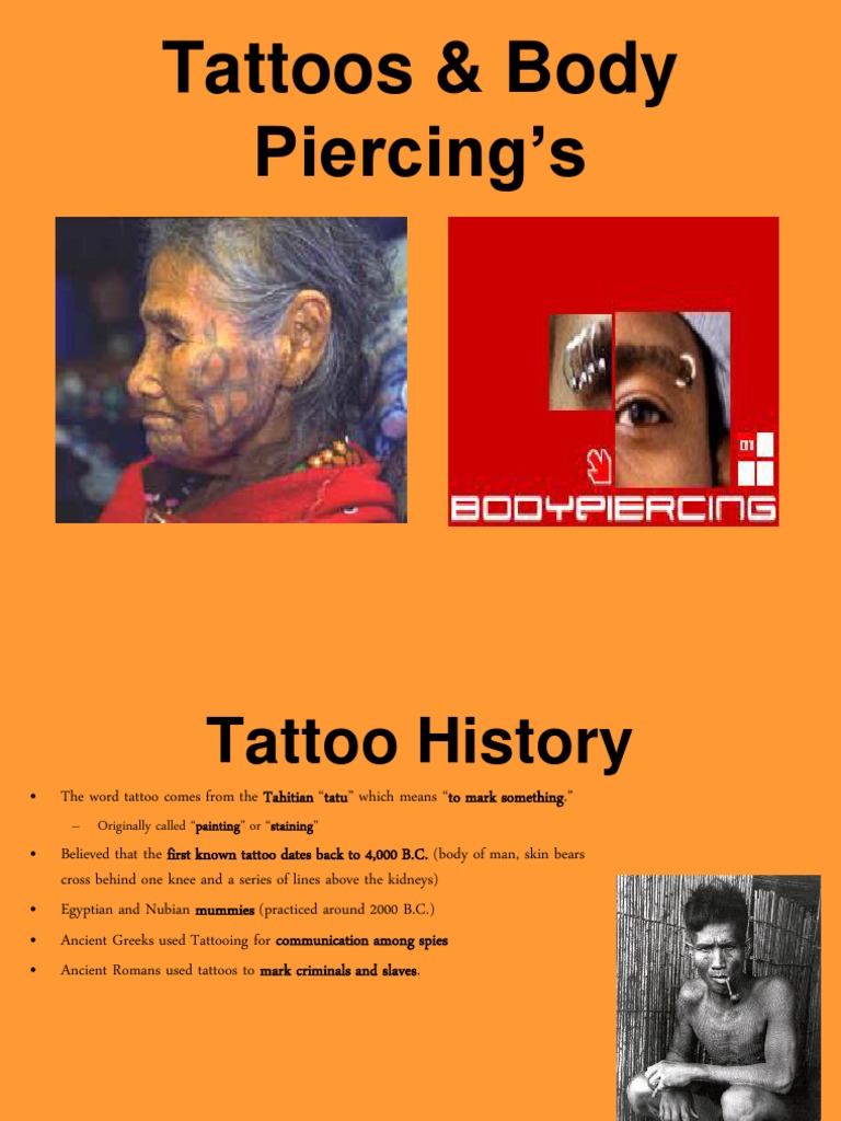 Tattoos Body Piercings PDF Tattoo Skin