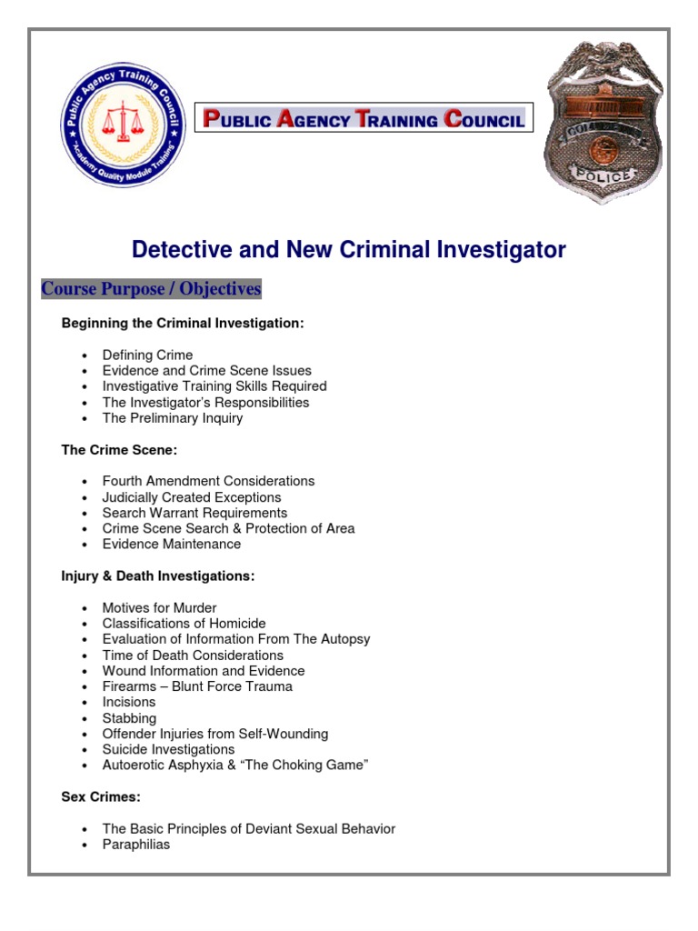 Advanced Criminal Investigation Training | PDF | Detective | Police