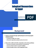 Epidemiological Researches in Egypt: DR - Abdelnasser Mohammed Ahmed