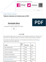 Tabla de Retención en La Fuente para El 2013 - Gerencie PDF