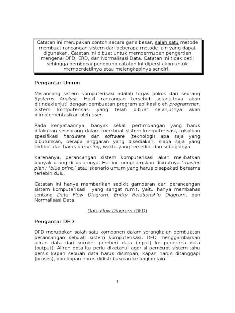 Contoh Erd Dfd Normalisasi - Simak Gambar Berikut