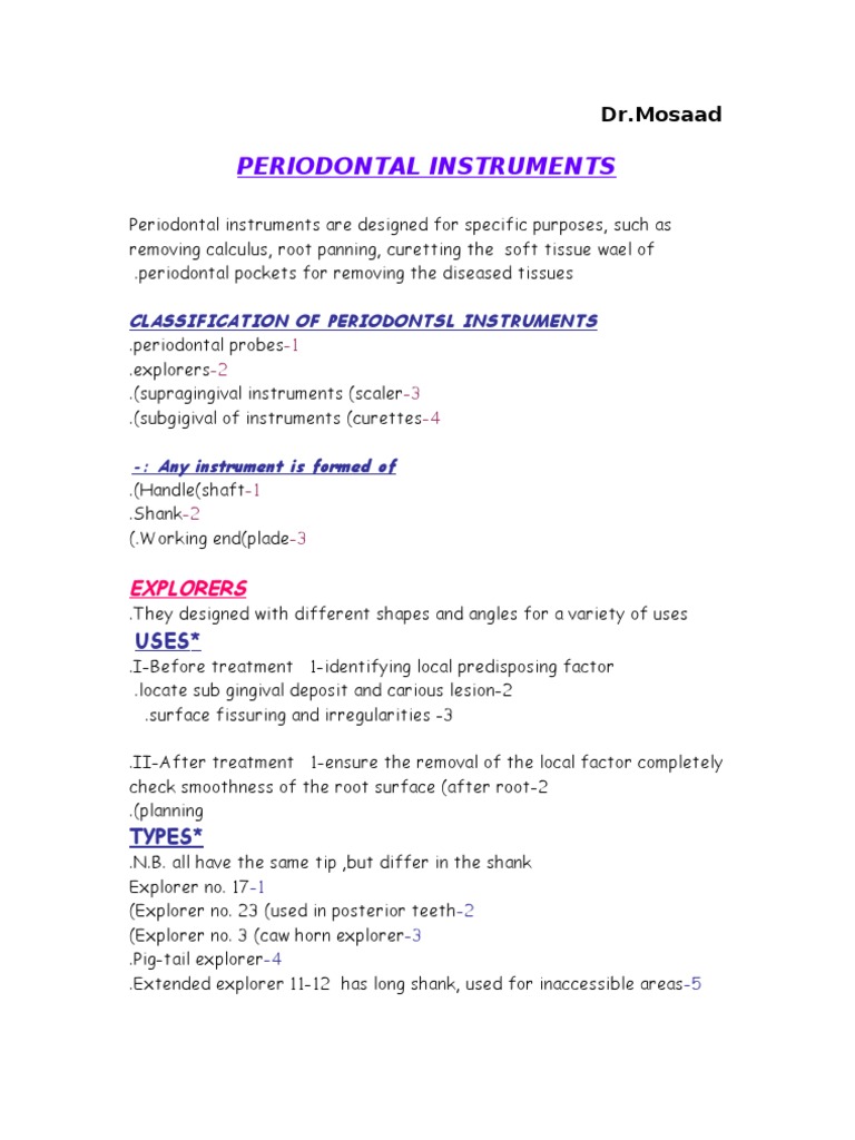 Periodontal Instrument Dentistry Dentistry Branches
