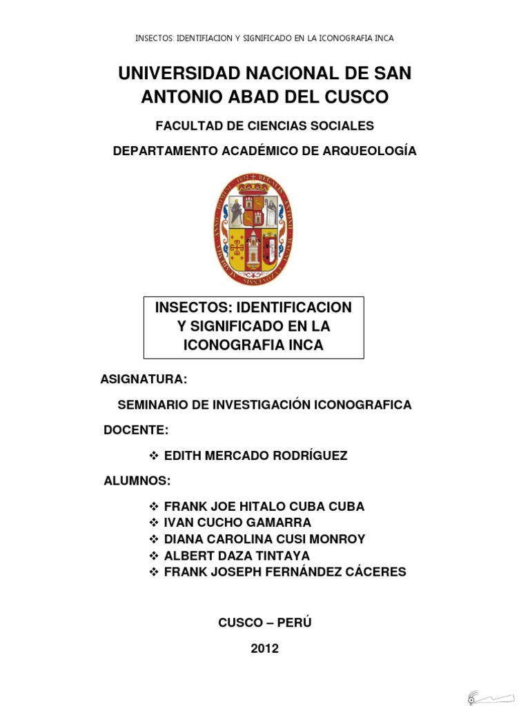 Los Insectos en La Iconografia Inca | Descargar gratis PDF | Imperio ...