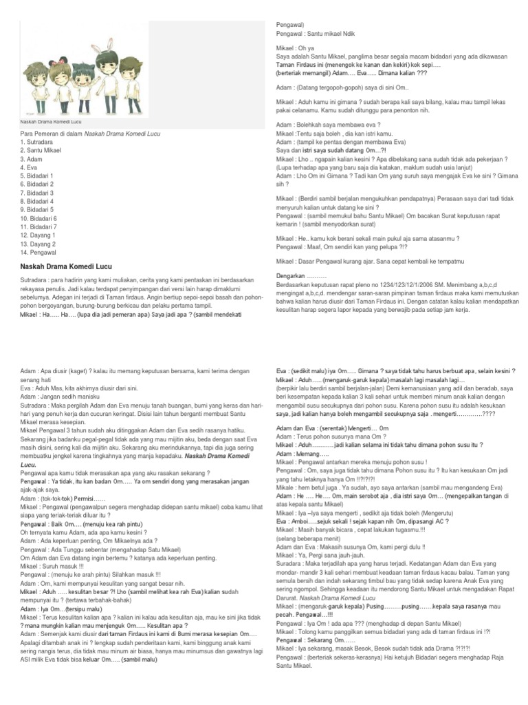 Naskah Drama Komedi Lucu