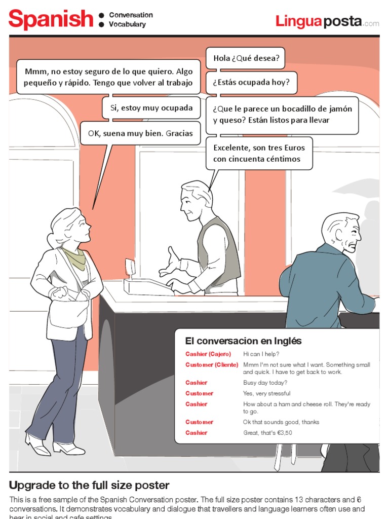 Conversation in a Spanish cafe (A4) Free Download