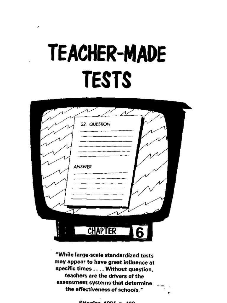 Teacher Made Tests Pdf Test Assessment Educational Assessment