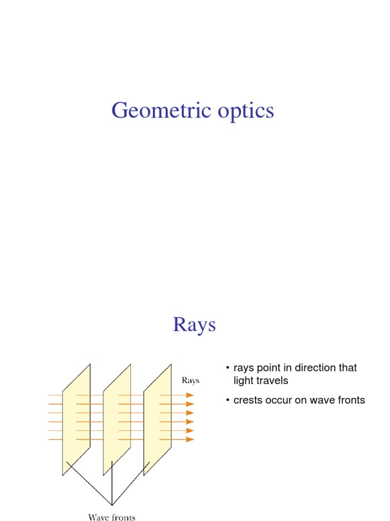 Geometrical Optics PDF Refraction Optics