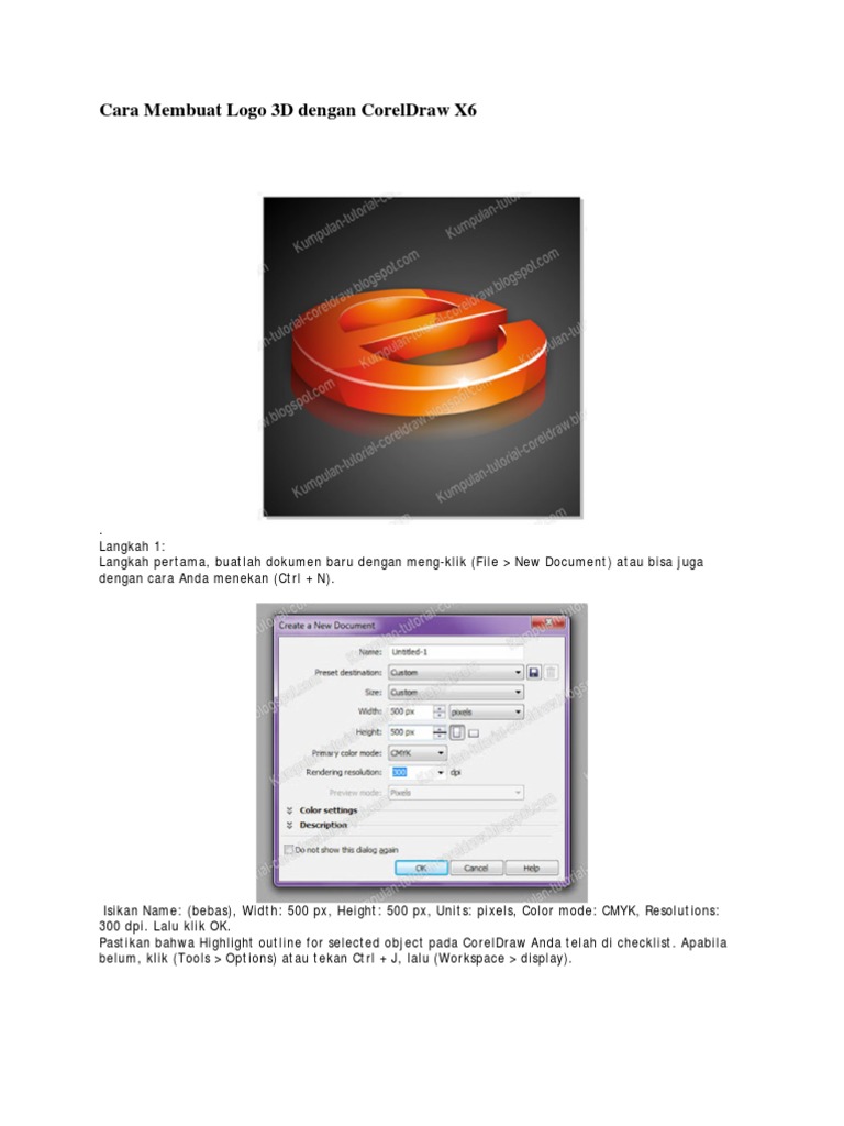 Cara Membuat Logo 3D Dengan CorelDraw X6