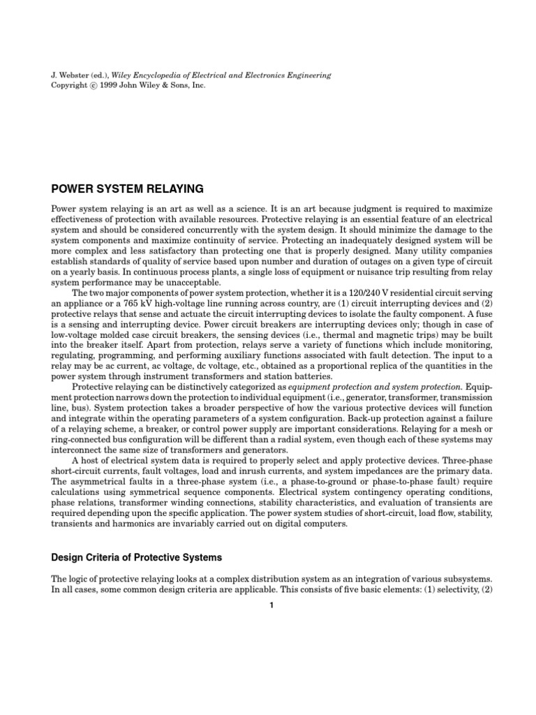 Power System Relaying PDF