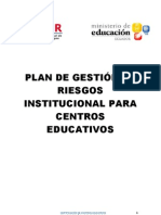 Plan Institucional de Gestión de Riesgos para Centros Educativos