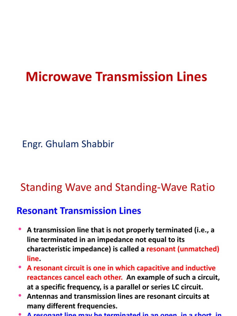Rf&Me Lecture 6 Microwave Transmission Lines PDF Transmission