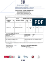 International Limited: Certificate of Visual Examination