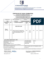 International Limited: Certificate of Visual Examination