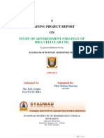 A Training Project Report ON: Study of Advertisment Strategy of Idea Cellular LTD