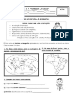 Avaliacao Historia Geografia 2011