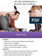 Equipos de Alto Desempeno y Administracion de Conflictos