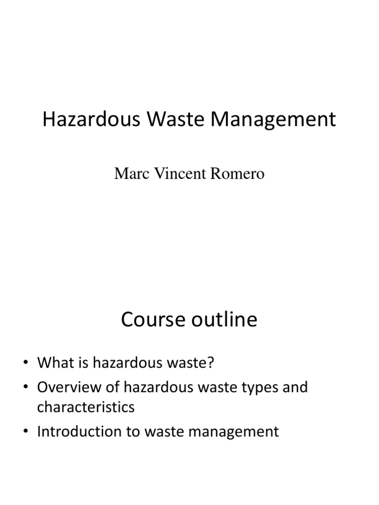 Hazardous Waste Management | PDF | Science & Mathematics