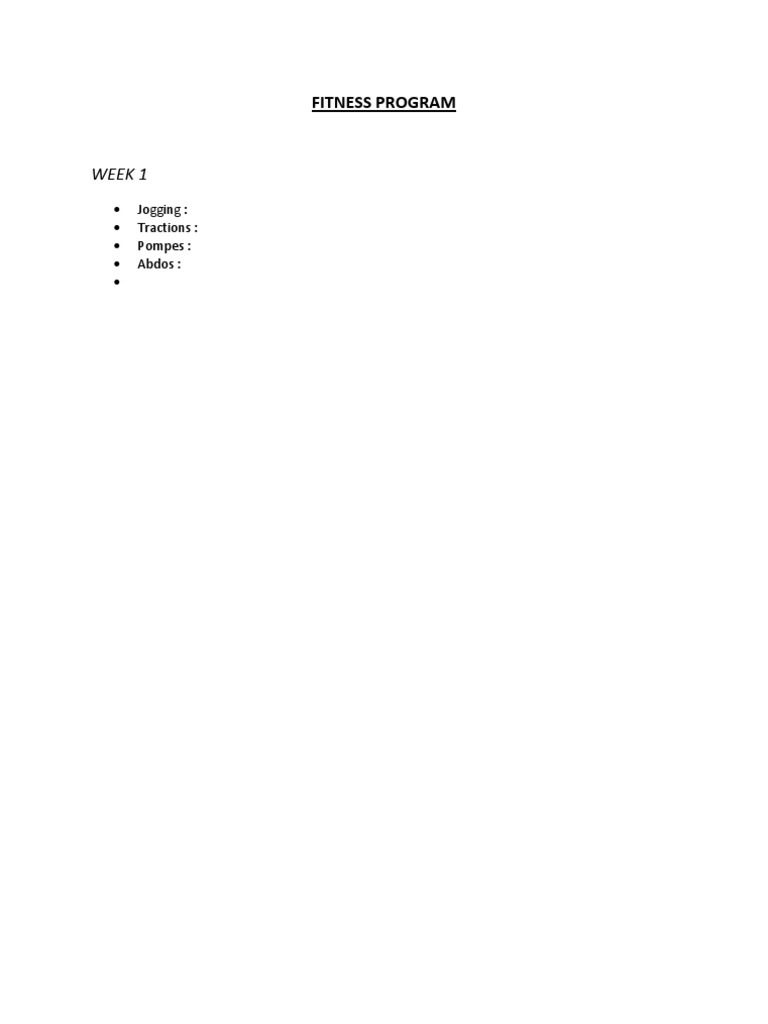 Fitness Program | PDF