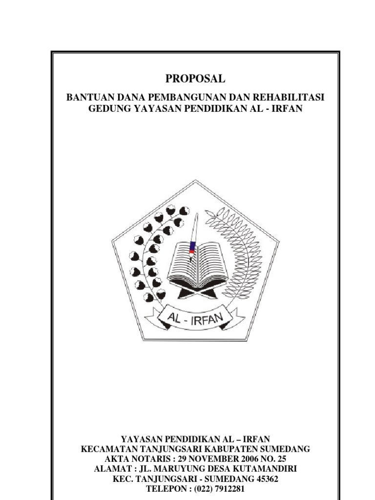 Proposal Pembangunan Rehabilitasi Gedung Yayasan Pendidikan Al Irfan