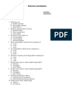 Refractory Questionnaire