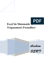 Excel'de Matematik Ve Trigonometri Formülleri