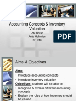 Accounting Concepts and Inventory Valuation